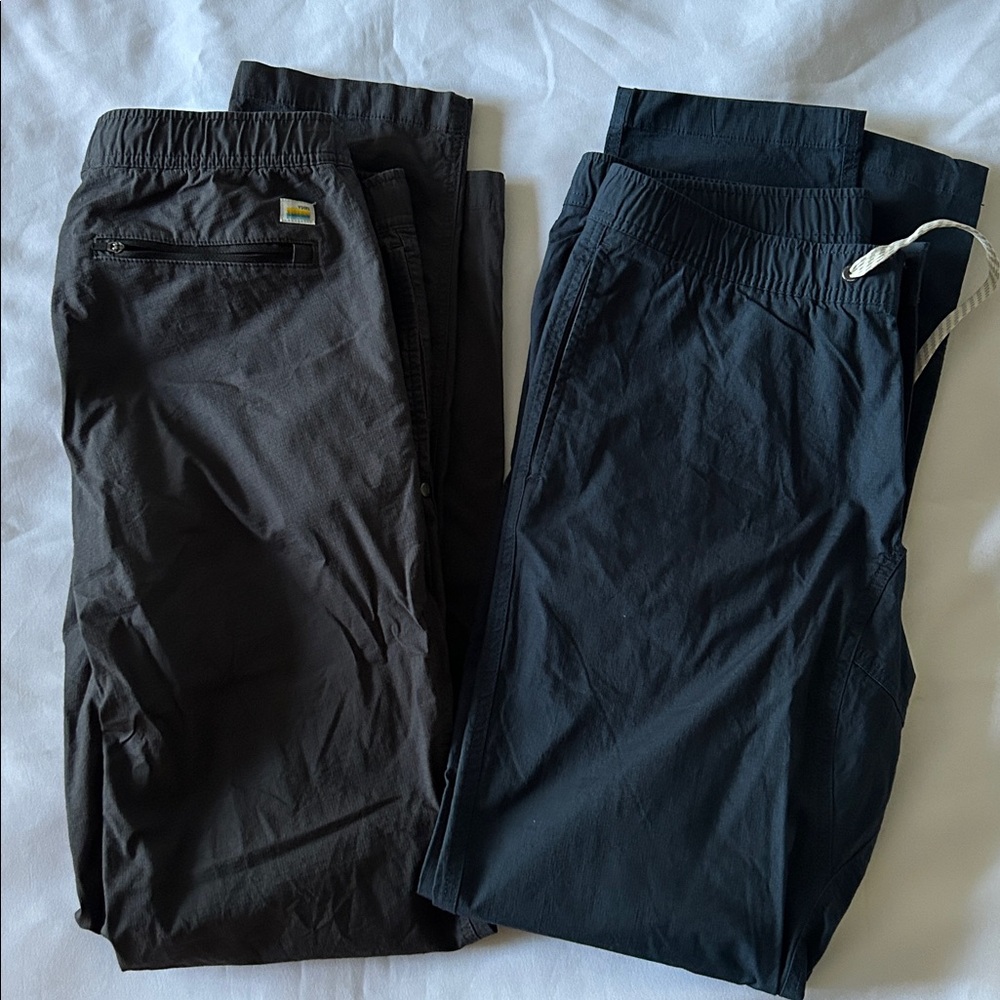 Pair of Vuori Charcoal and Black Pants - Men’s Large